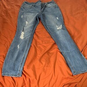 Maurices Blue Distressed Boyfriend Jeans